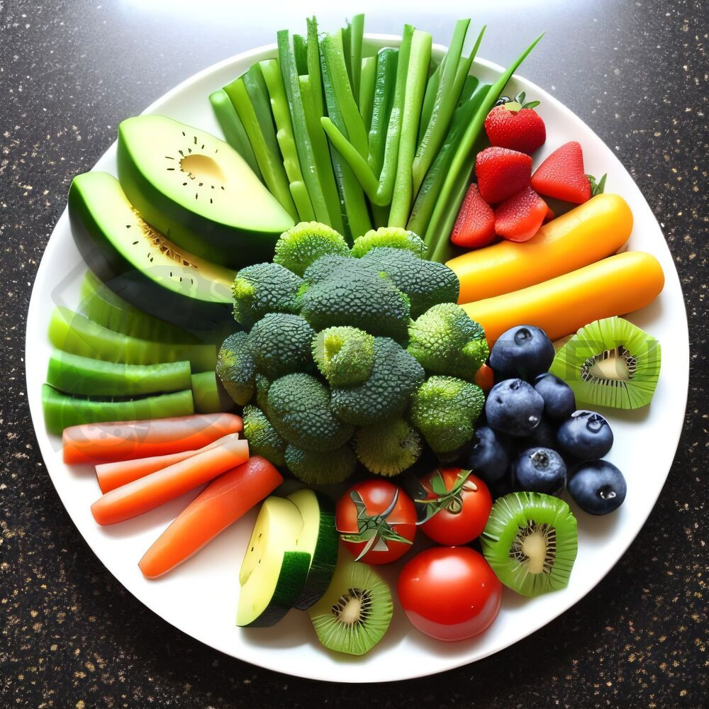 Здоровые продукты питания - свежие фрукты и овощи