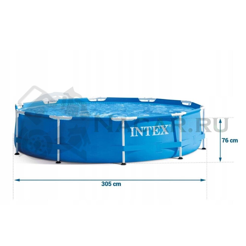 Intex каркасный бассейн metal frame 305х76см beachside